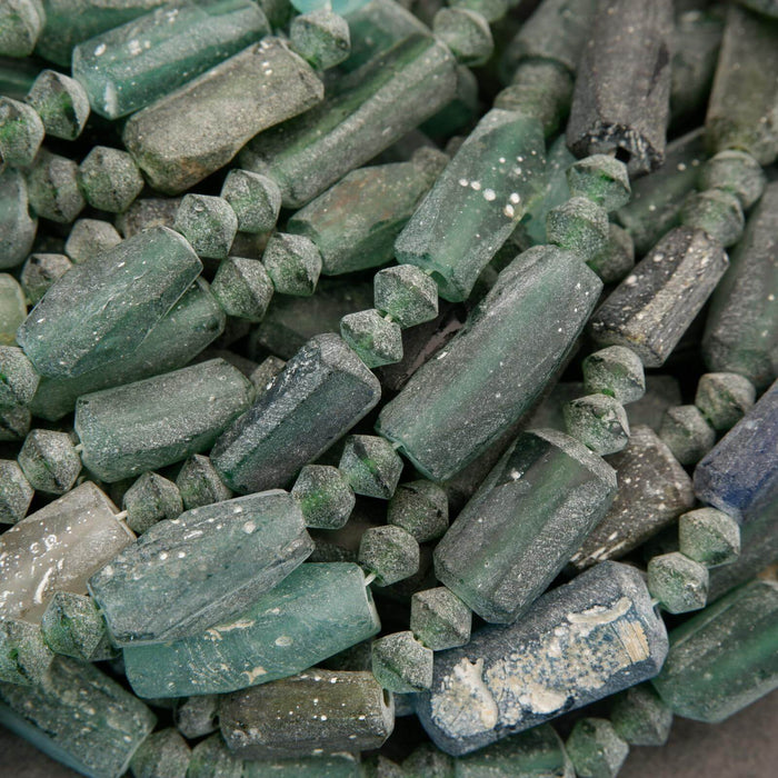 Roman Glass · Matte · Freeform Tube · 6mm to 8mm, Tejas Beads, Beads