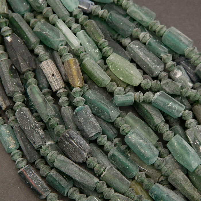 Roman Glass · Matte · Freeform Tube · 6mm to 8mm, Tejas Beads, Beads