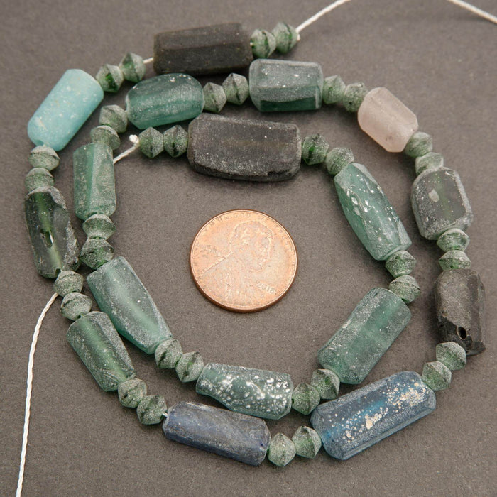 Roman Glass · Matte · Freeform Tube · 6mm to 8mm, Tejas Beads, Beads