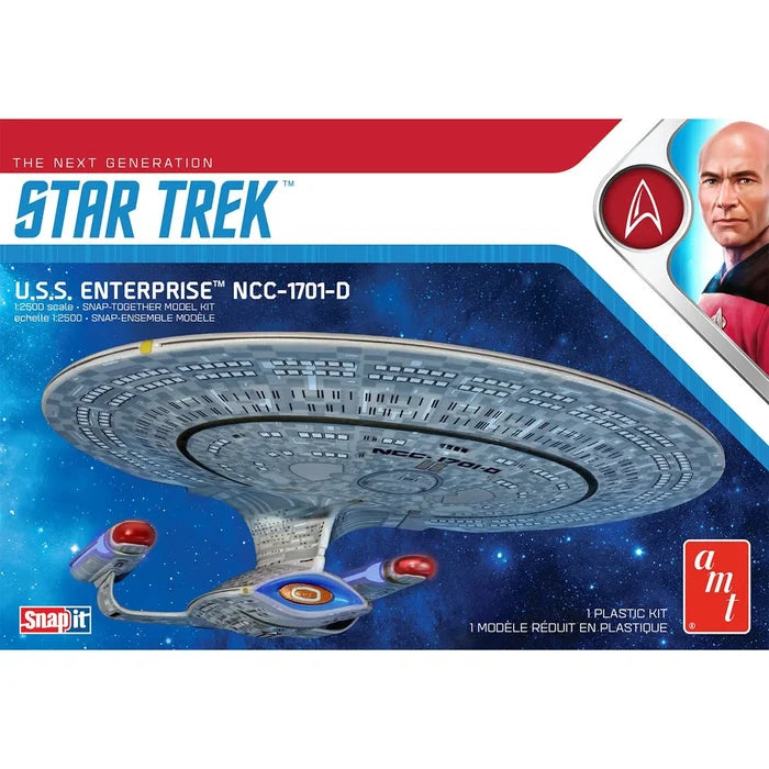 Round 2 - AMT - Star Trek - U.S.S. Enterprise NCC-1701-D 1:2500 Scale Snap It Model Kit (AMT1126M) LOW STOCK