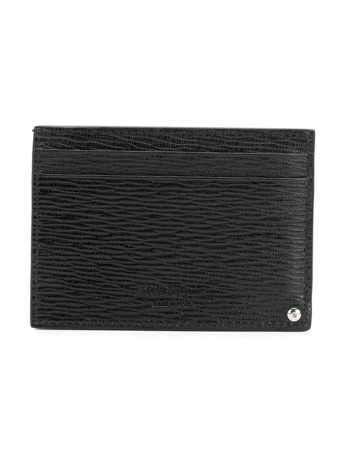 SALVATORE FERRAGAMO Gancini Logo Card Holder Black - MAISONDEFASHION.COM
