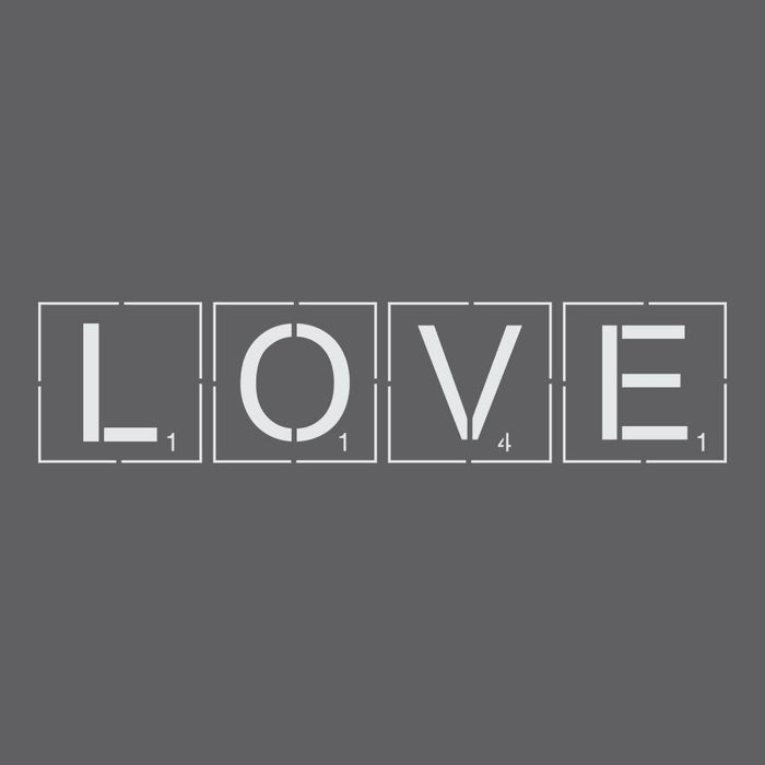 Scrabble Tiles Valentine Craft Stencil