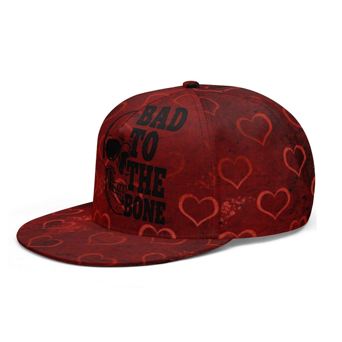 Skull Bad To The Bone Red Hearts Hip-hop Caps