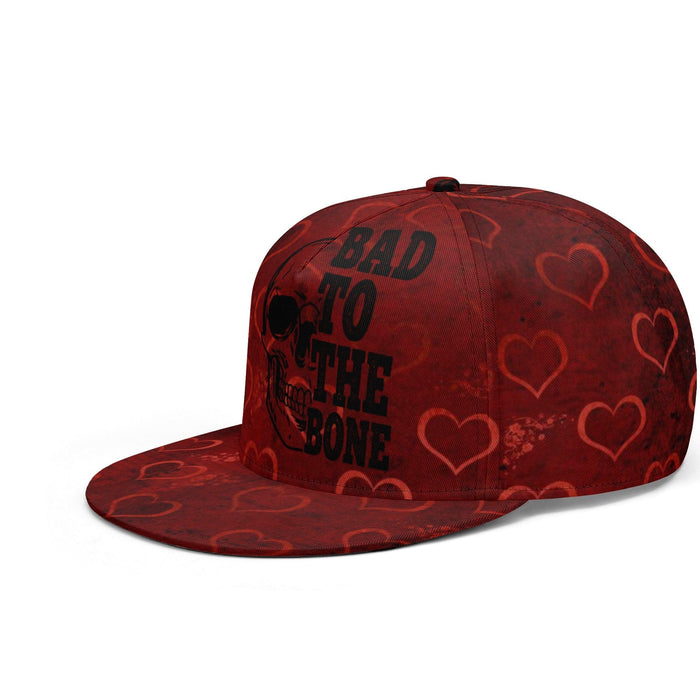 Skull Bad To The Bone Red Hearts Hip-hop Caps