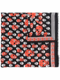 ALEXANDER MCQUEEN Skull Print Frayed Scarf - MAISONDEFASHION.COM