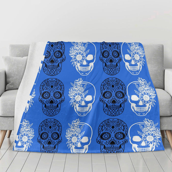 Skulls Horizontal Flannel Breathable Blanket 4 Sizes - Everything Skull Clothing Merchandise and Accessories