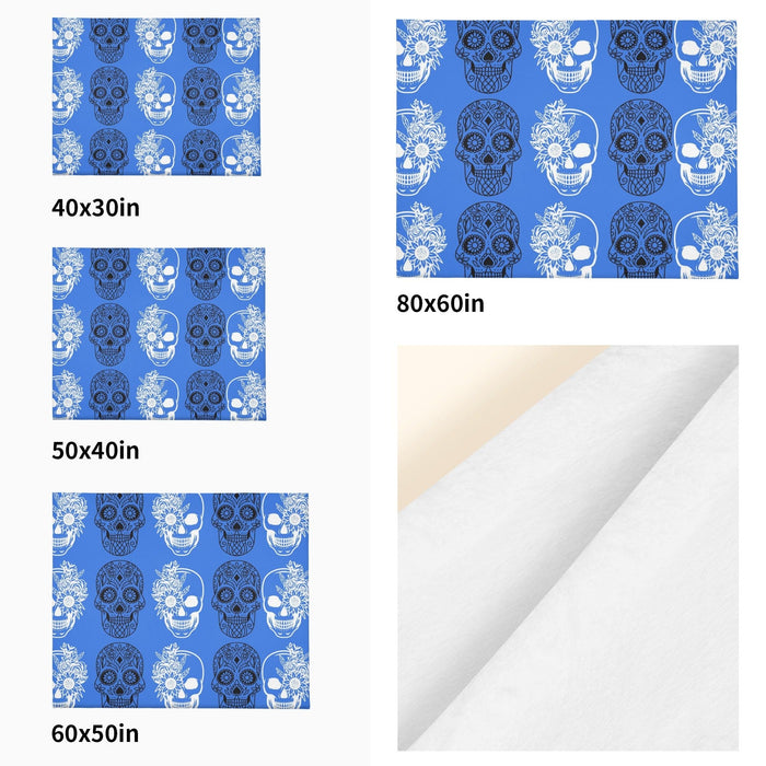 Skulls Horizontal Flannel Breathable Blanket 4 Sizes - Everything Skull Clothing Merchandise and Accessories