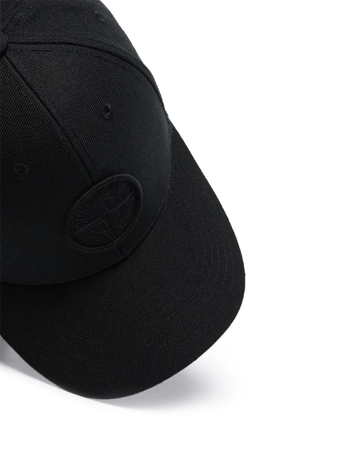 STONE ISLAND  Compass-logo cotton baseball cap Black - MAISONDEFASHION.COM