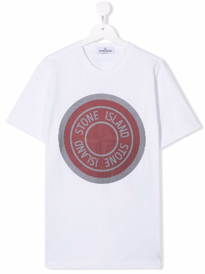 STONE ISLAND KIDS Logo Print T-shirt White - MAISONDEFASHION.COM