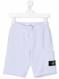 STONE ISLAND KIDS Side logo-patch shorts Blue - MAISONDEFASHION.COM
