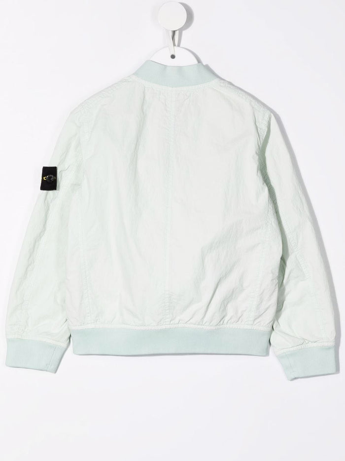 STONE ISLAND KIDS Zip Up Bomber Jacket Green - MAISONDEFASHION.COM