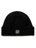 STONE ISLAND Logo patch beanie Black - MAISONDEFASHION.COM