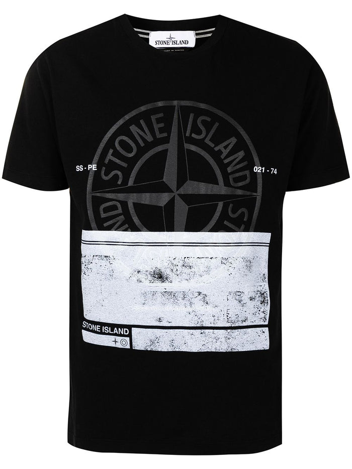 STONE ISLAND SS Logo T-shirt Black - MAISONDEFASHION.COM