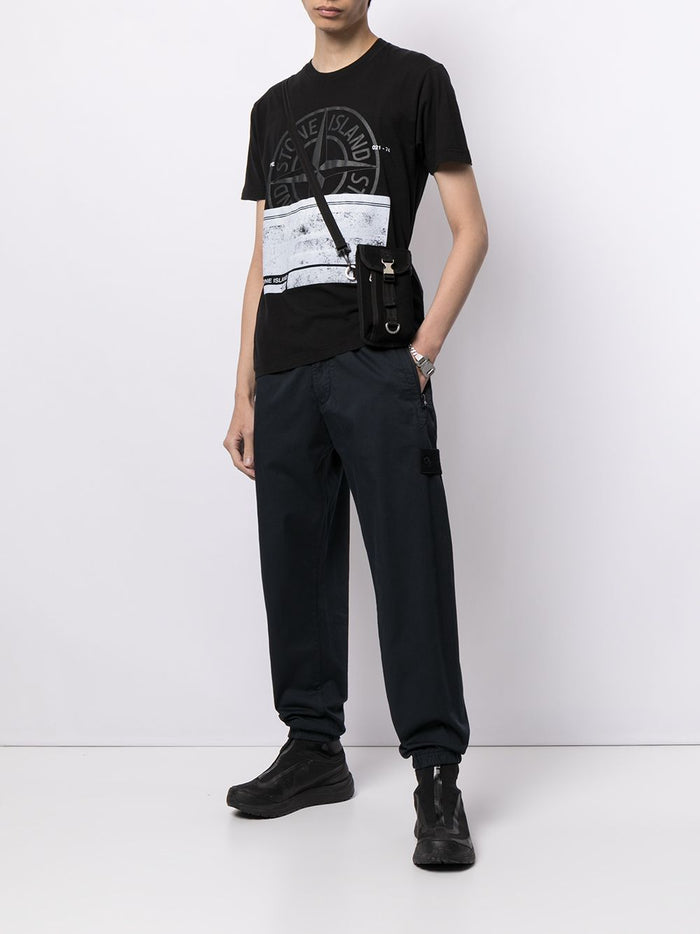 STONE ISLAND SS Logo T-shirt Black - MAISONDEFASHION.COM