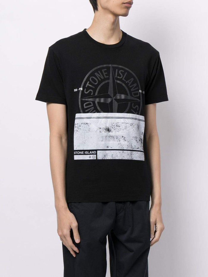 STONE ISLAND SS Logo T-shirt Black - MAISONDEFASHION.COM