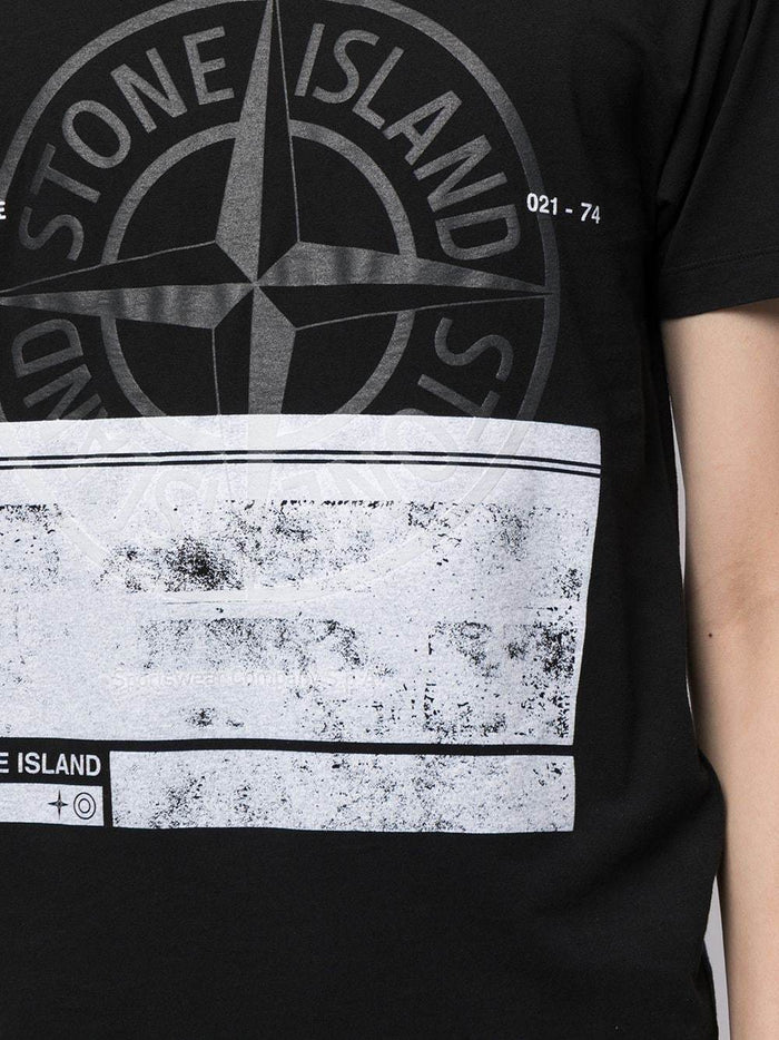 STONE ISLAND SS Logo T-shirt Black - MAISONDEFASHION.COM