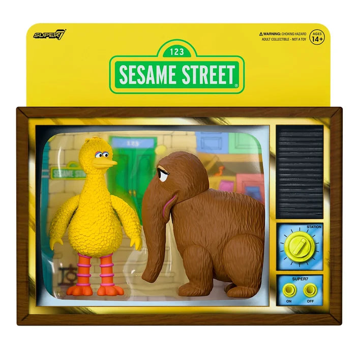 Super7 ReAction Figures - Sesame Street - Big Bird & Mr. Snuffleupagus 2-Pack Action Figures (80902)