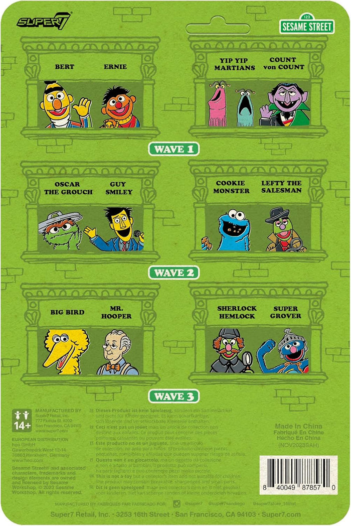 Super7 ReAction Figures - Sesame Street - Wave 3 - Super Grover Action Figure (87857) LOW STOCK