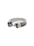 ALEXANDER MCQUEEN Thin Twin Skull Ring Silver - MAISONDEFASHION.COM
