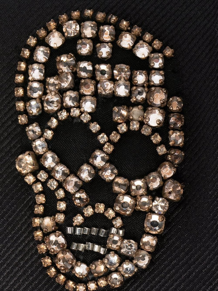 ALEXANDER MCQUEEN Tie Skull Crystal Black - MAISONDEFASHION.COM