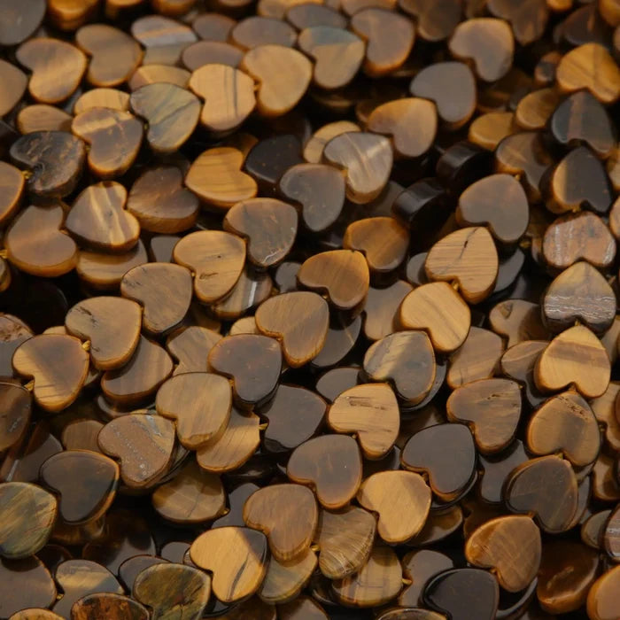 Tiger Eye · Smooth · Heart · 6mm
