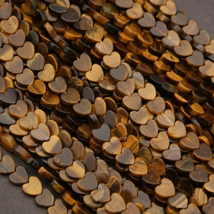 Tiger Eye · Smooth · Heart · 6mm