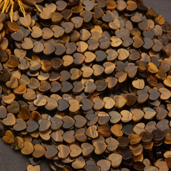 Tiger Eye · Smooth · Heart · 6mm