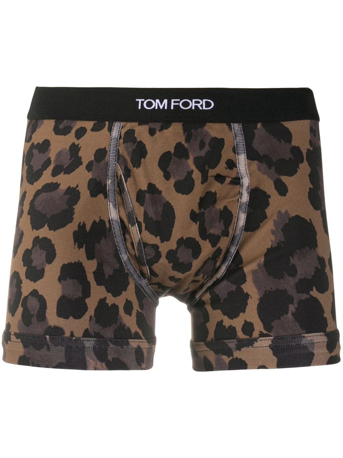 TOM FORD Leopard Print Boxers - MAISONDEFASHION.COM