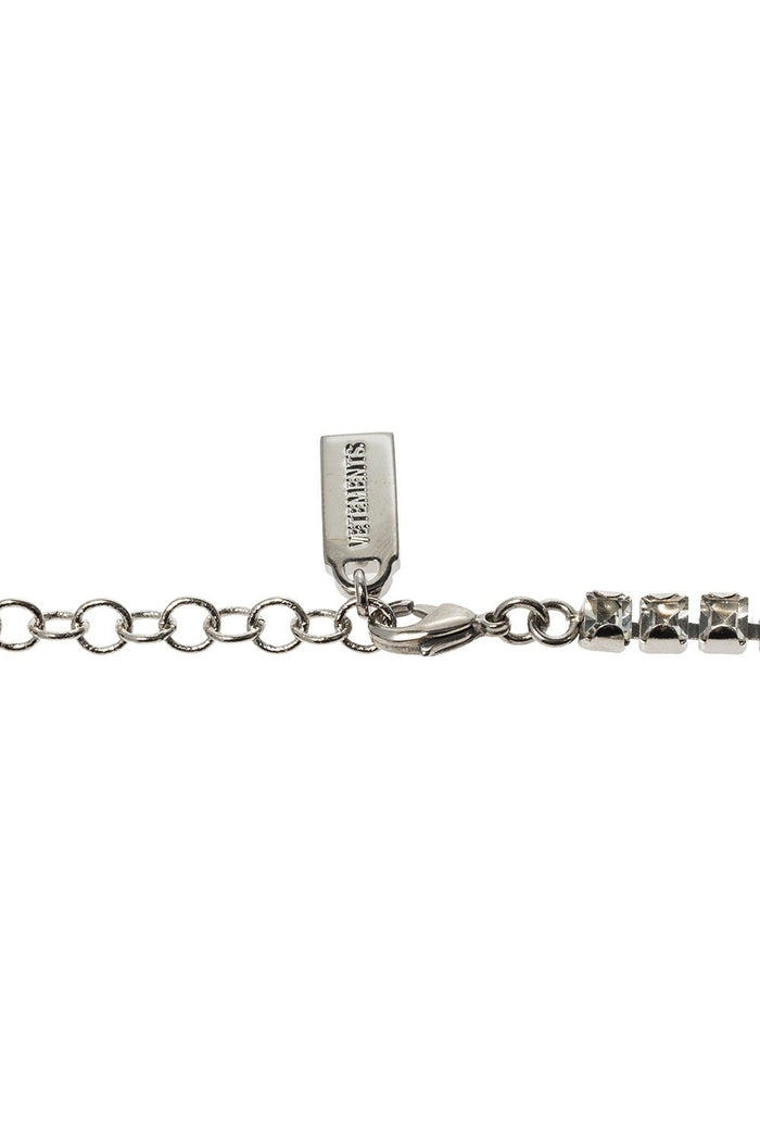 VETEMENTS Crystal Heart Necklace Silver - Maison De Fashion