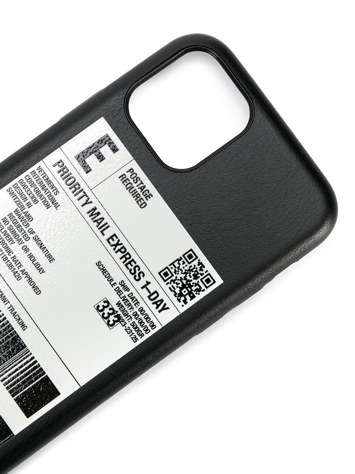 VETEMENTS Delivery Sticker iPhone Pro Case Black - MAISONDEFASHION.COM