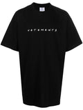 VETEMENTS Friendly Logo-Embroidered T-shirt Black - Maison De Fashion