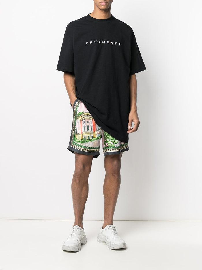 VETEMENTS Friendly Logo-Embroidered T-shirt Black - Maison De Fashion