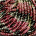 Watermelon Tourmaline A+ · Ombre · Microfaceted · Rondelle · 4mm, Tejas Beads, Beads