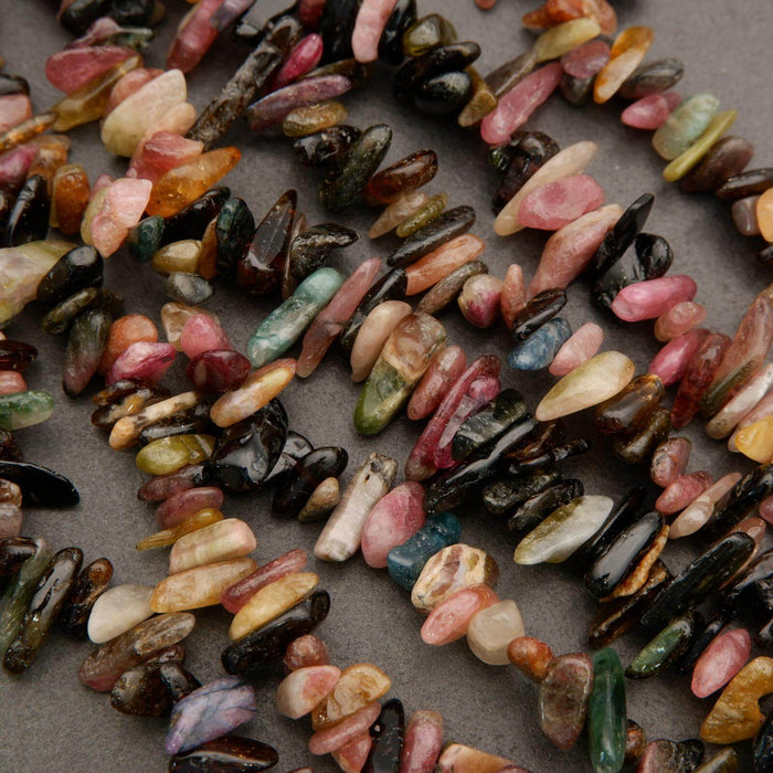 Watermelon Tourmaline · Smooth · Chips Sticks · 8mm to 12mm, Tejas Beads, Beads
