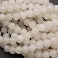 White Jade · Smooth · Round · 6mm, 8mm, 10mm · Large Hole · 1/2 Strand, Tejas Beads, Beads