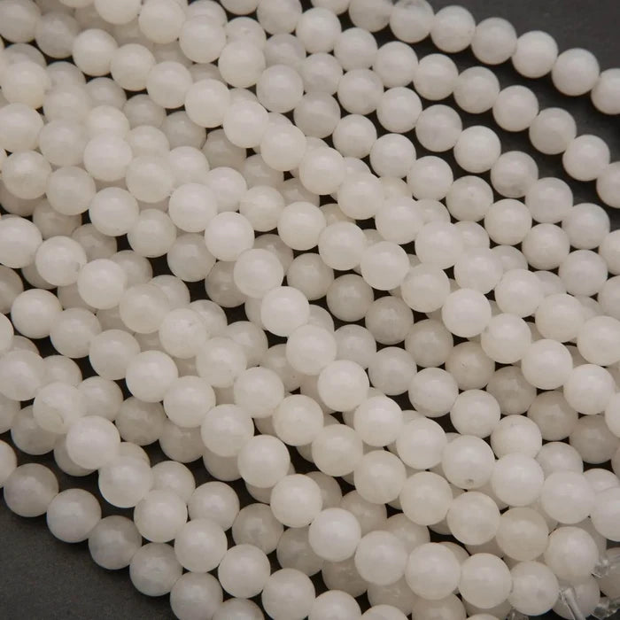 White Jade · Smooth · Round · 6mm, 8mm, 10mm · Large Hole · 1/2 Strand, Tejas Beads, Beads