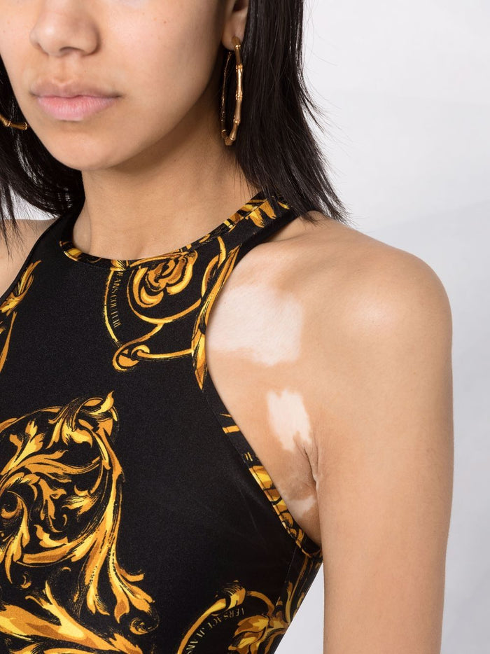 VERSACE WOMEN Baroque Print Sleeveless Dress Black - MAISONDEFASHION.COM