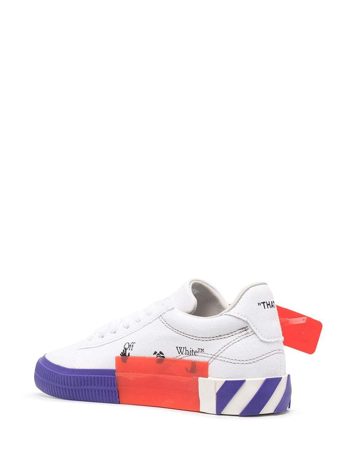 OFF-WHITE WOMEN New Arrow Low Vulcanized Sneakers White/Violet - MAISONDEFASHION.COM