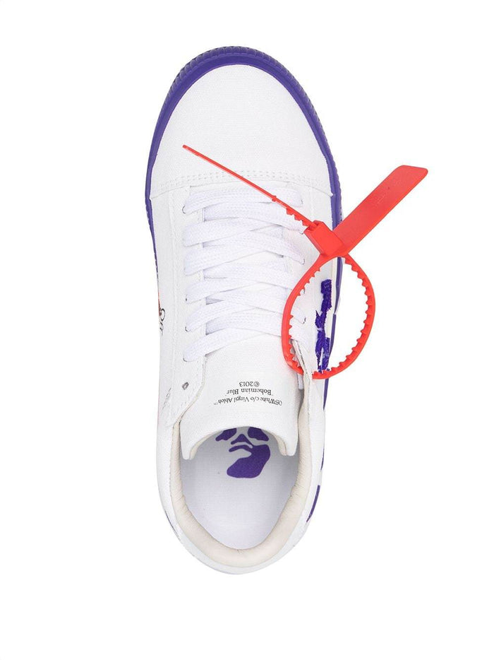 OFF-WHITE WOMEN New Arrow Low Vulcanized Sneakers White/Violet - MAISONDEFASHION.COM