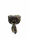 VERSACE WOMEN Scarf-detail crossbody bag Black/Gold - MAISONDEFASHION.COM