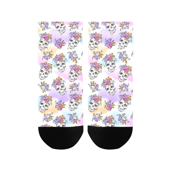 Women's Pastel Skull Ankle Socks - Everything Skull Clothing Merchandise and Accessories