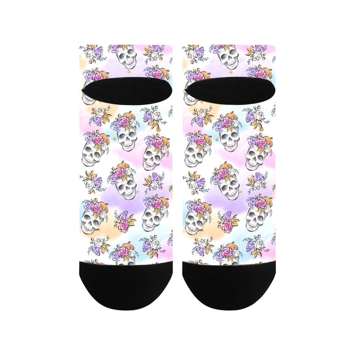 Women's Pastel Skull Ankle Socks - Everything Skull Clothing Merchandise and Accessories