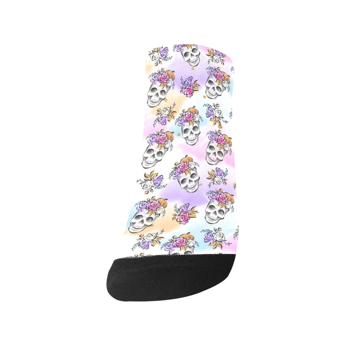 Women's Pastel Skull Ankle Socks - Everything Skull Clothing Merchandise and Accessories